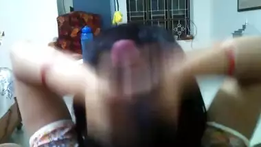 Indian wife long hair hair job