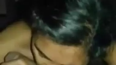 Newly married girl blowing husband and sucking balls