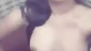 Mumbai College girl taking a selfie video of her hot body