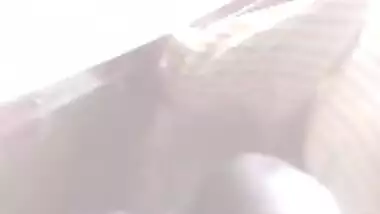 Cute young girl travel on bus