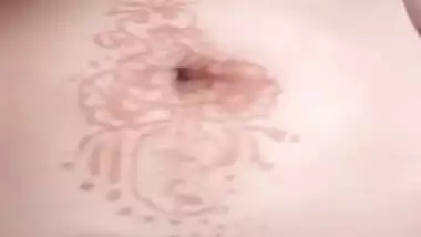 Desi woman shows hairy XXX hole besides tattoos on sexy tits and tummy