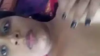 Desi village wife show her big boobs and pussy selfie video