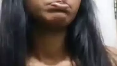 Small boobs college girl topless on a viral video call