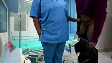 Indian nurse having fun with patient