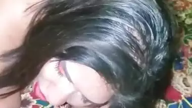 Beautiful bhbai sucking husband cock