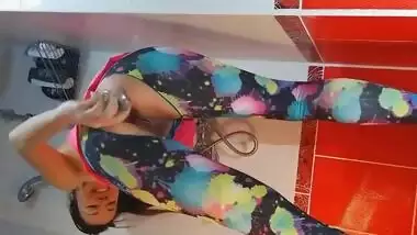 DILDO exercises in GYM SHOWER during CARDIO Training Break # Fun to be naughty