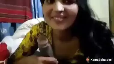 A sexy lady gives an Indian blowjob to her husband’s friend