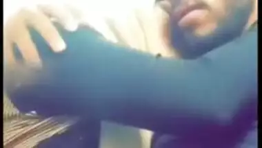Horny young Pakistani babe in hijab giving blowjob to brother