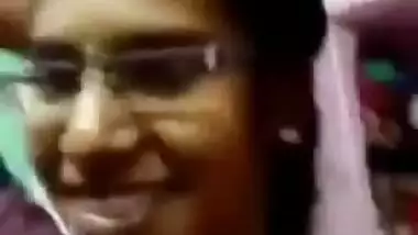 Slim south Indian girl changing dress on video call