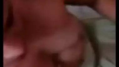 Desi Bhabhi in Red dress Boob Press and Blowjob