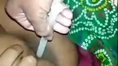 Desi Bhabhi anal poking with a candle