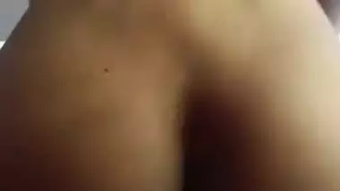 Girl in the reverse cowgirl position in the Tamil sex video