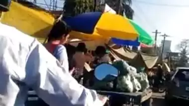 Indian college girl in white legging...