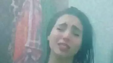 Pakistani girl shower nude bath with boob press