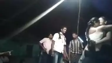 Indian girls group showing boobs and pussy on stage