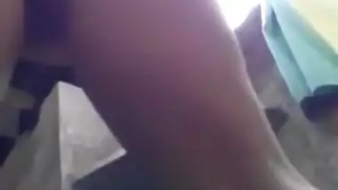 Desi busty teen taking bath outdoor 