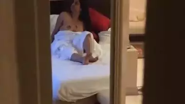 Desi Wife Teasing Room Service