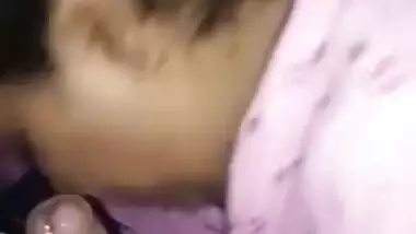 Big-boobed Desi XXX aunty sucking her young lover’s dick MMS