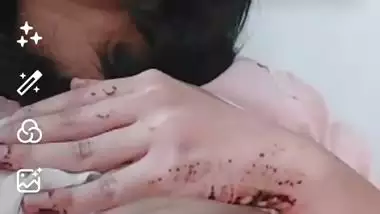 First time topless video making of hot girlfriend