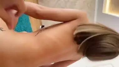 POV Casting interview with 18 yeas old schoolgirl end with surprise creampie