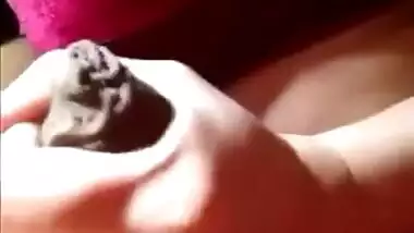 Desi girl Kajal playing with cock and cum shot in her hand 2
