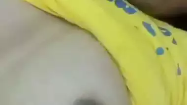 Cute Girl Showning and Boob Pressing