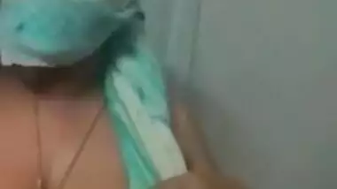 Sex is over and after shower Desi woman shows on cam her XXX jugs