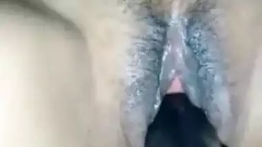 Wife taking Big Black Dildo in Pussy