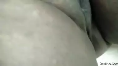 Tamil wife fingering her black pussy and showing huge ass