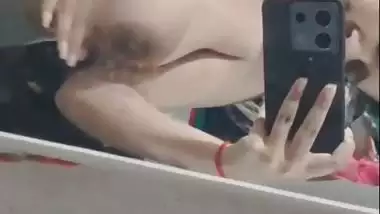 Chubby girl wears bra and new dresses before nude