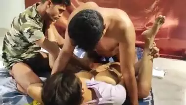 Threesome homemade fuck A amazing college girls two guys'