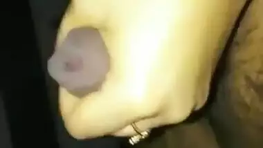 Sexy bhabi giving handjob and hubby playing with her melons