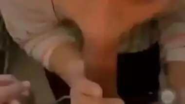 Sexy Desi Girl Letting BF Suck Boobs and Giving Blowjob