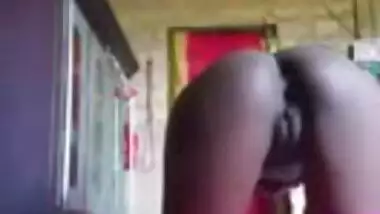 Village chick hikes up dress to reveal her XXX ass and pussy online