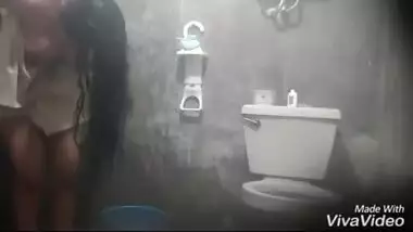 Large love melons college gal records her shower for her boyfriend