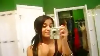 Lovely girl showing tits to lover on skype