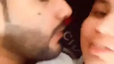 Cute young girl Smooching BF and showing her Big Boobs