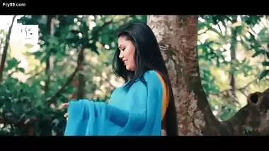 Bengal Beauty Barsha Teasing in Sky Blue Saree